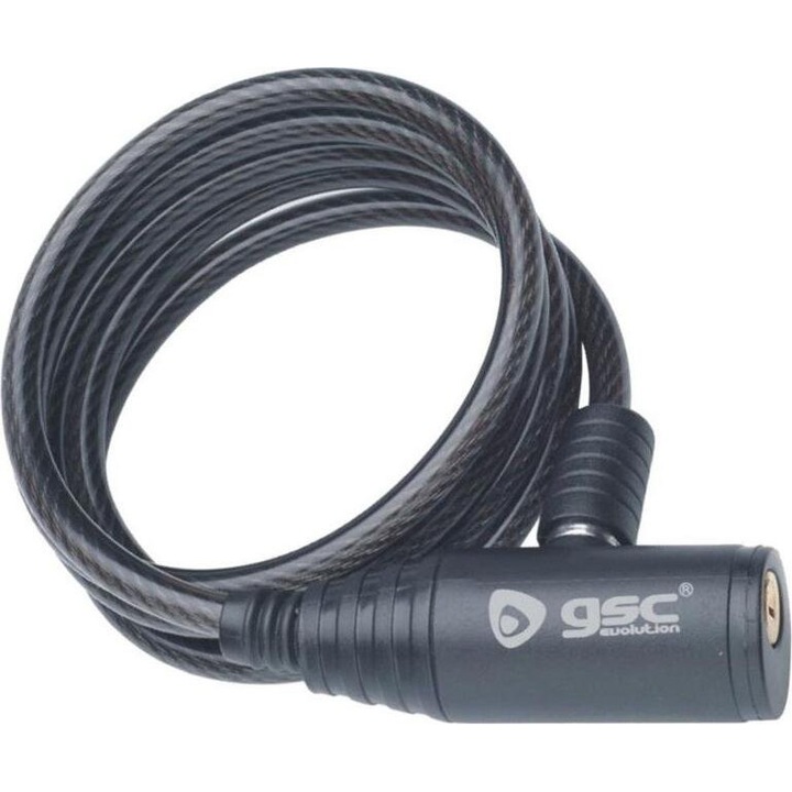 Lacat bicicleta GSC 12mm 1m negru cu cheie