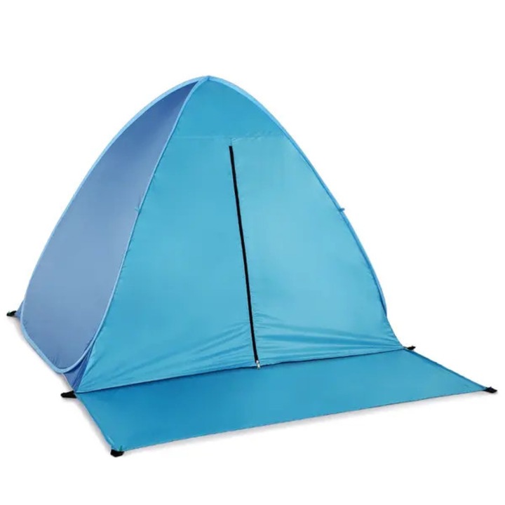 Cort camping automat cu perdea albastru 165x150x110cm