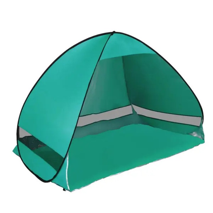 Cort plaja automat pop-up, protectie UV, rezistent la apa, argintiu, portabil