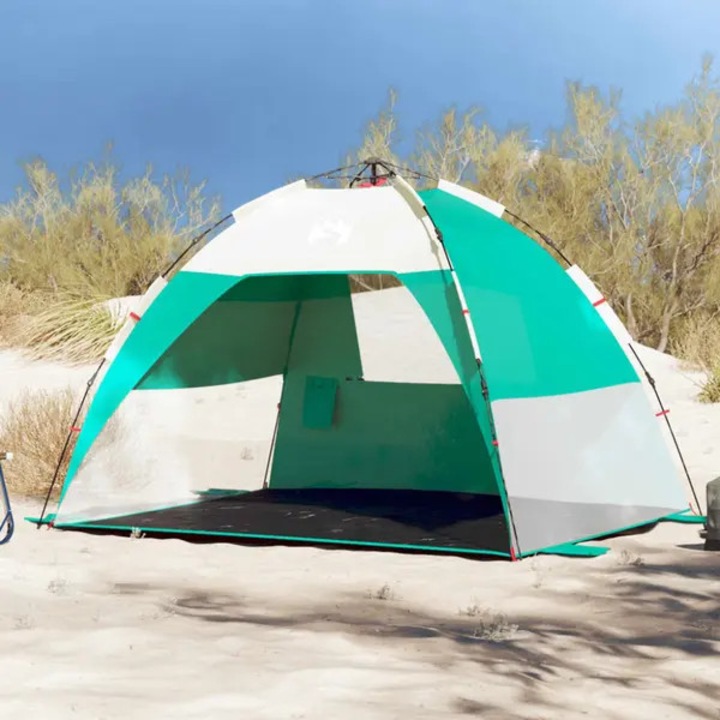 Cort plaja 2 persoane verde marin 216x152x148cm impermeabil