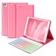 Husa tastatura pentru iPad Air4 Air5 10.9 inch roz cu compartiment pentru stilou si tastatura iluminata RGB