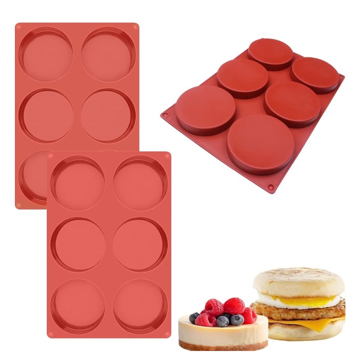Forme silicon pentru prajituri disc 10cm, rezistente la caldura, antiaderente