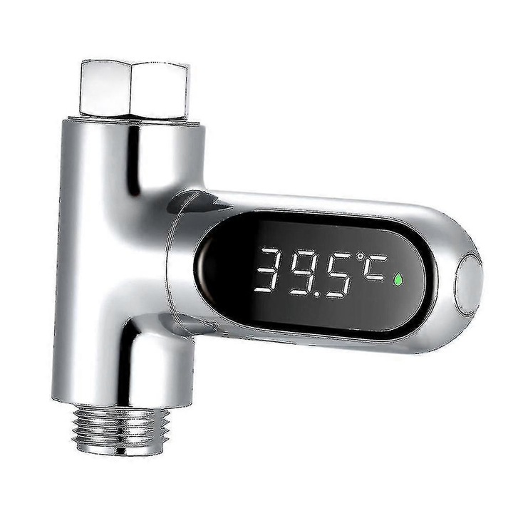 Digitális zuhanyhőmérő, 360°-ban forgatható, LED kijelző, többszínű, 12x10.5x3.5cm