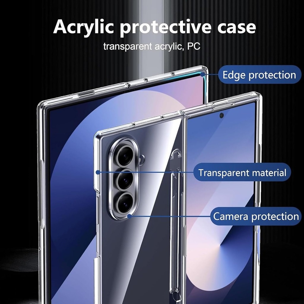 Carcasa transparenta TPU pentru Samsung Galaxy Z Fold 8 Ultra cu suport S Pen si protectie 360, set 2 piese