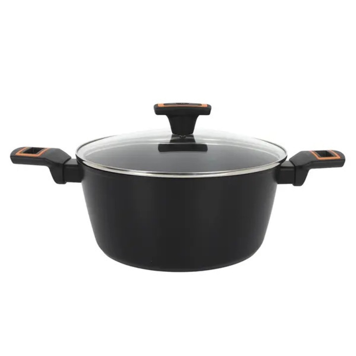 Oala cu capac 24cm aluminiu forjat negru