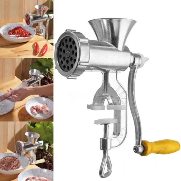 Masina de tocat manuala carne, cu manivela, pentru carnati, OEM