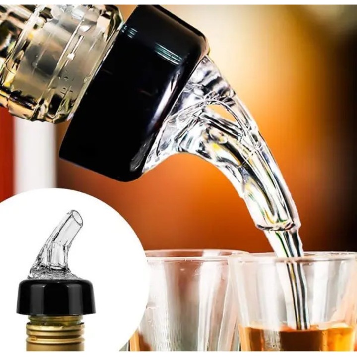 Set 2 capace picuratoare 4cl transparente pentru sticle de bauturi
