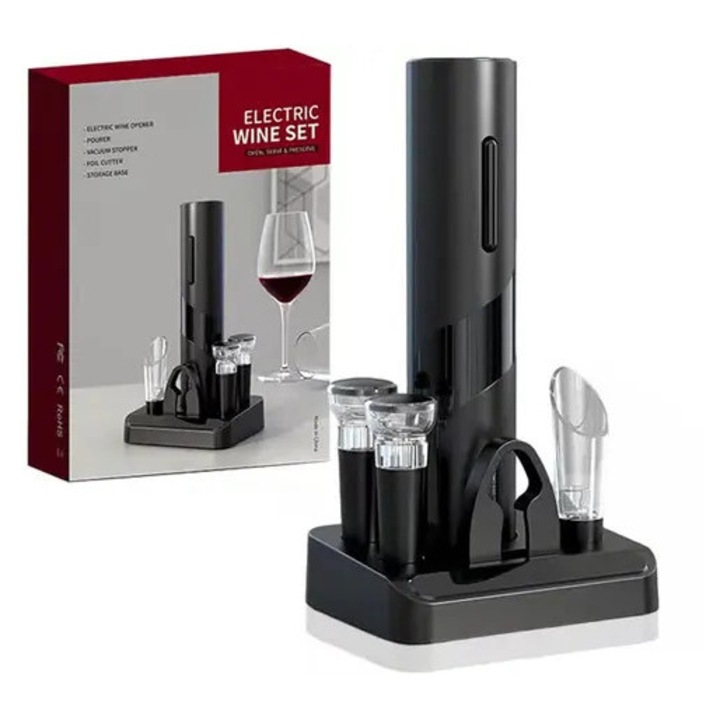 Tirbusoan electric, ergonomic, negru, 23x4.8cm, set complet