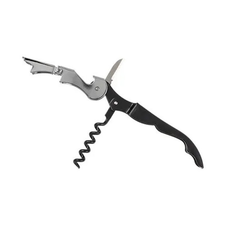 Tirbuzon multifunctional 3-in-1, negru, 12cm