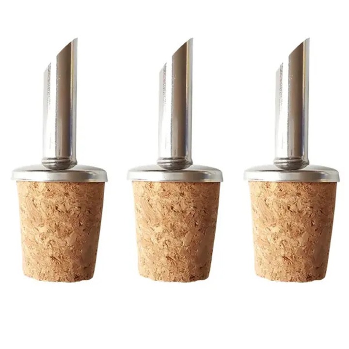 Set 3 picuratoare inox si dop pluta, universal, 10cm