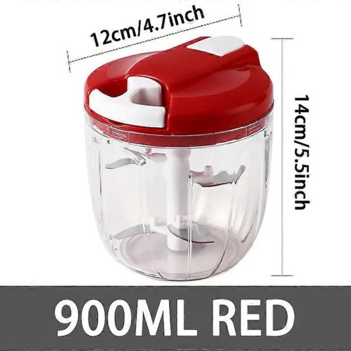 Tocator manual legume usturoi 900ml rosu 12.6x12.6x14cm