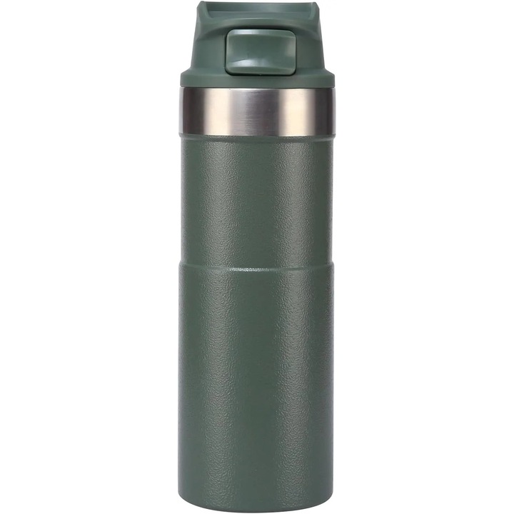 Cana termos inox 500ml izolat, capac etans, deschidere larga, negru