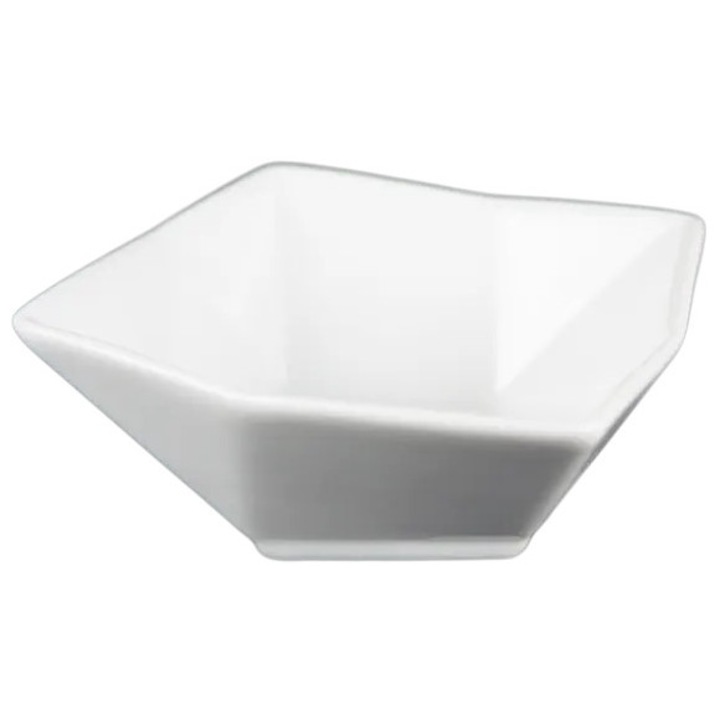 Boluri ceramice patrate, set 16 buc, alb, 10x10x4.5cm