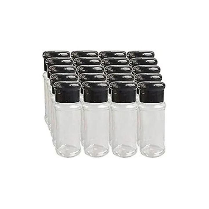Set 20 recipiente condimente plastic transparent 100ml
