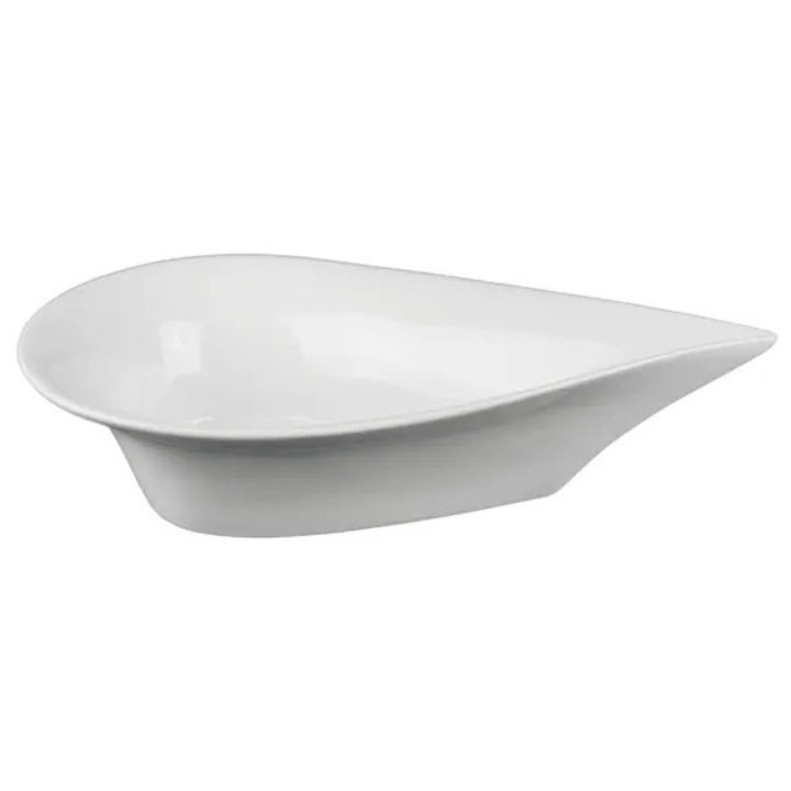 Set 4 boluri portelan alb 30.5x18x8cm adanci