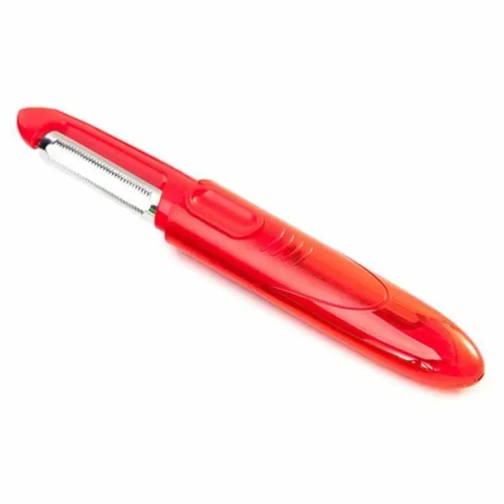 Curatator legume si fructe 3-in-1, rosu, 18cm