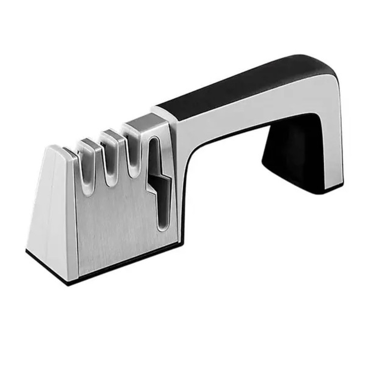 Ascutitoare cu 3 pietre pentru cutite si 1 pentru foarfece, gri, 23x80cm
