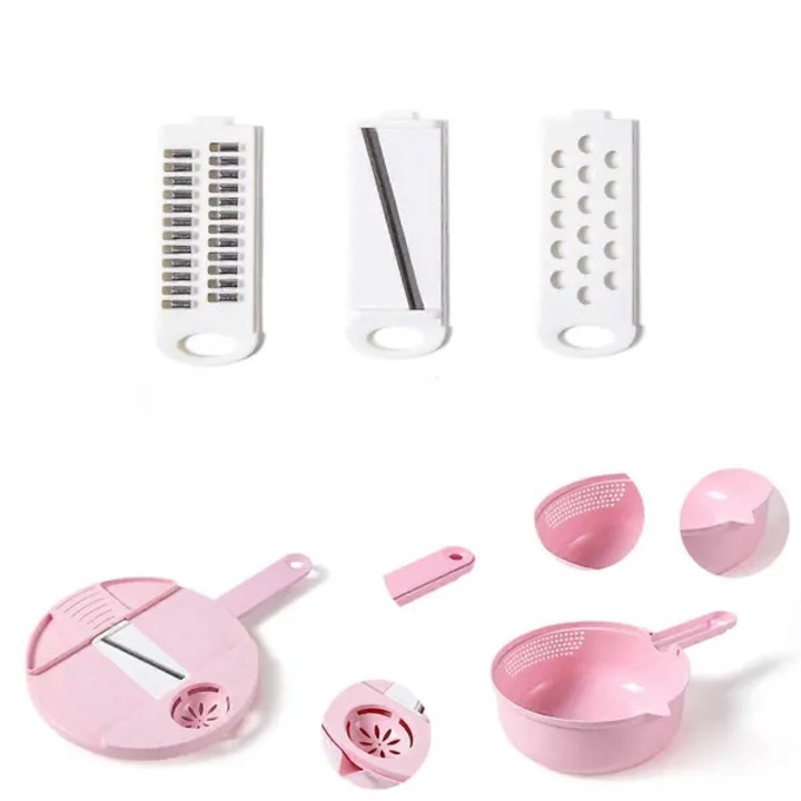 Tocator legume multifunctional 12 in 1, roz, 12x12cm