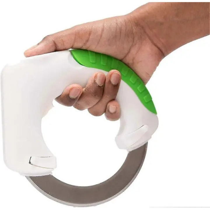 Cutit rotativ pentru pizza si legume, otel inoxidabil, maner ergonomic, 360°