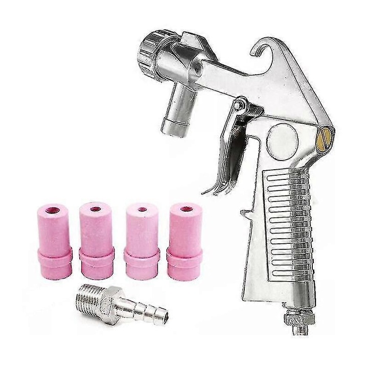 Pistol sablare aluminiu cu 4 duze ceramice, 133x180mm, set