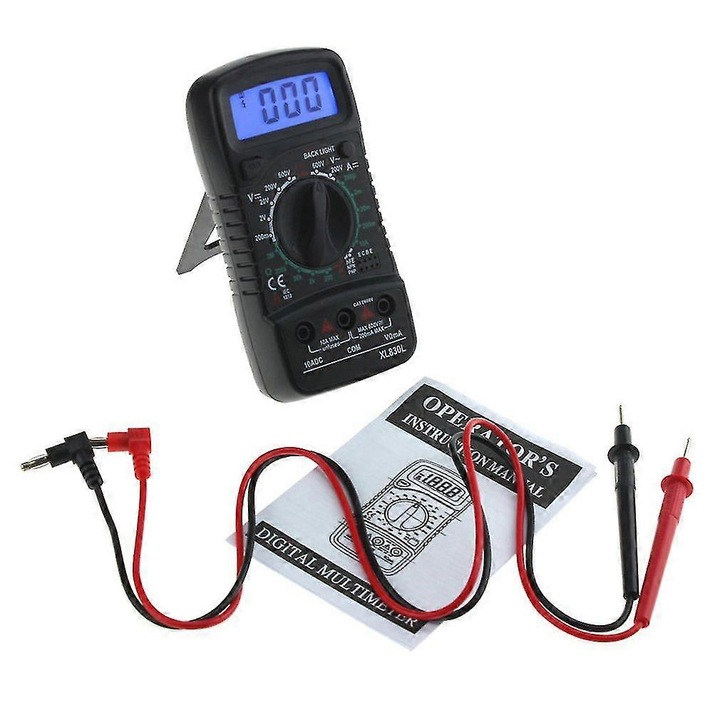 Multimetru digital portabil LCD, negru, 145x70x40mm