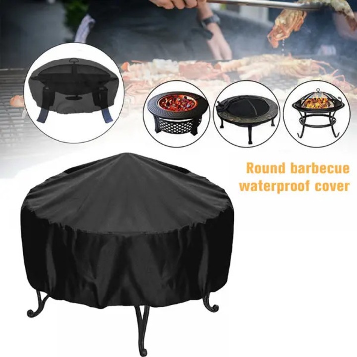 Husa pentru gratar rotund, impermeabila, negru, 122x45cm