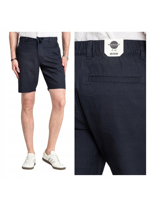 Pantaloni Scurti Barbati, Marcus Wilson, Wilson Shorts, 3Xl, Croi: Regular Fit, Stil: Drept / Regulamentar, Inaltimea Taliei: Medie, Inchidere: Fermuar, Albastru