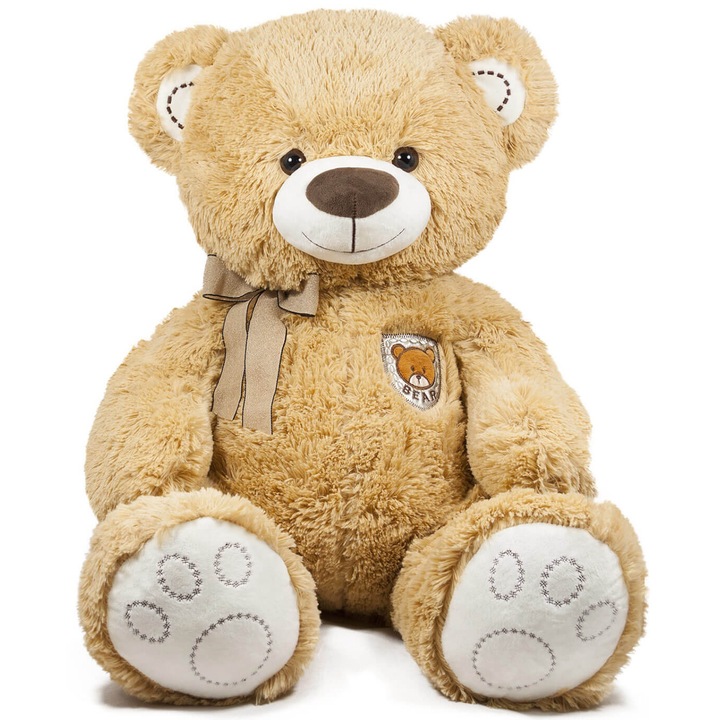 Плюшено мече Amek toys с панделка и емблема, 62 см