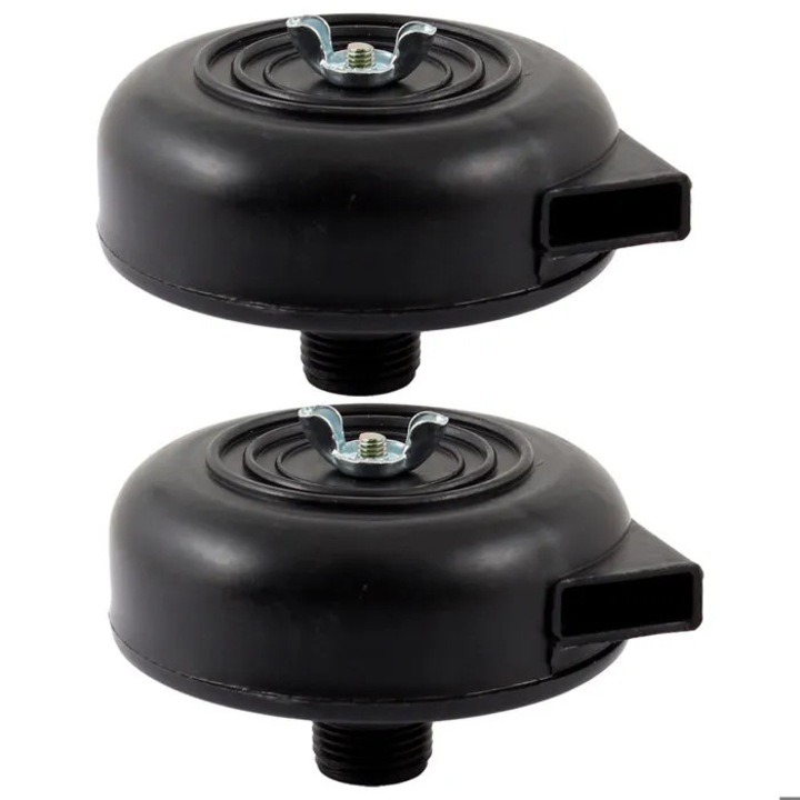 Set 2 filtre aer compresor, plastic, negru, 8.7x6.2cm