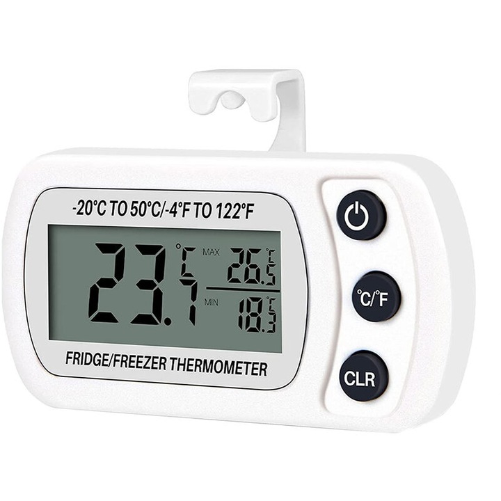Termometru digital frigider congelator, ecran LCD, rezistent apa, -20 pana la 50°C