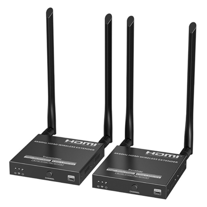 Extender Wireles, 5GH, HDMI 2.0 4K60Hz, transport semnal la max.50m, 2 x Alimentatoare incluse, Transmitator si Receptor