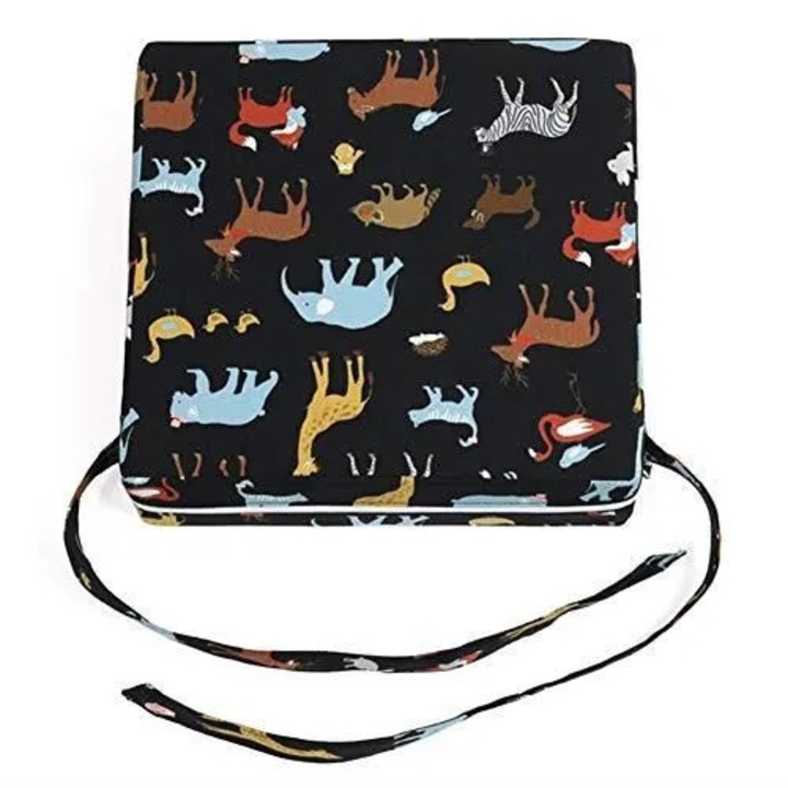 Perna scaun copii, model desen animat, confortabil, negru, 32x32x8cm