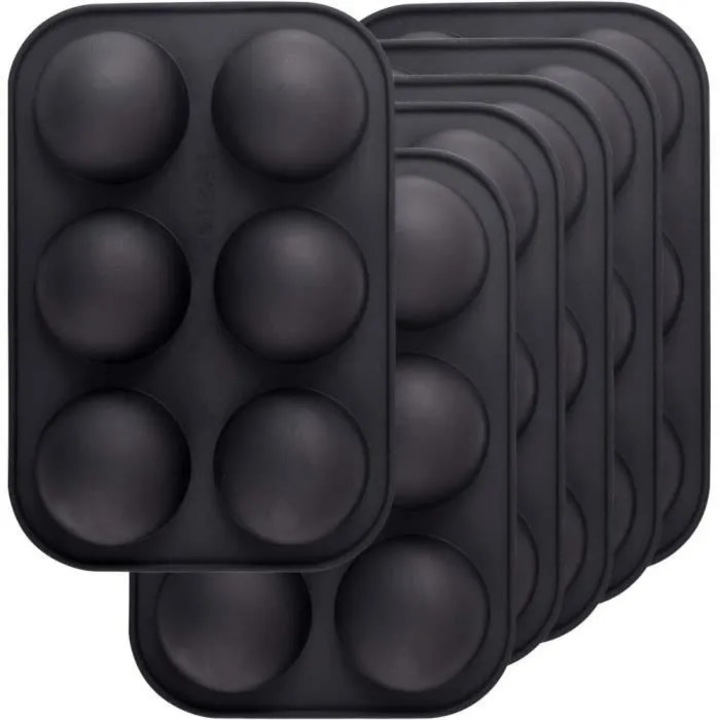 Set 6 forme silicon semisfere 6 cavitati, multicolor, 23x23cm