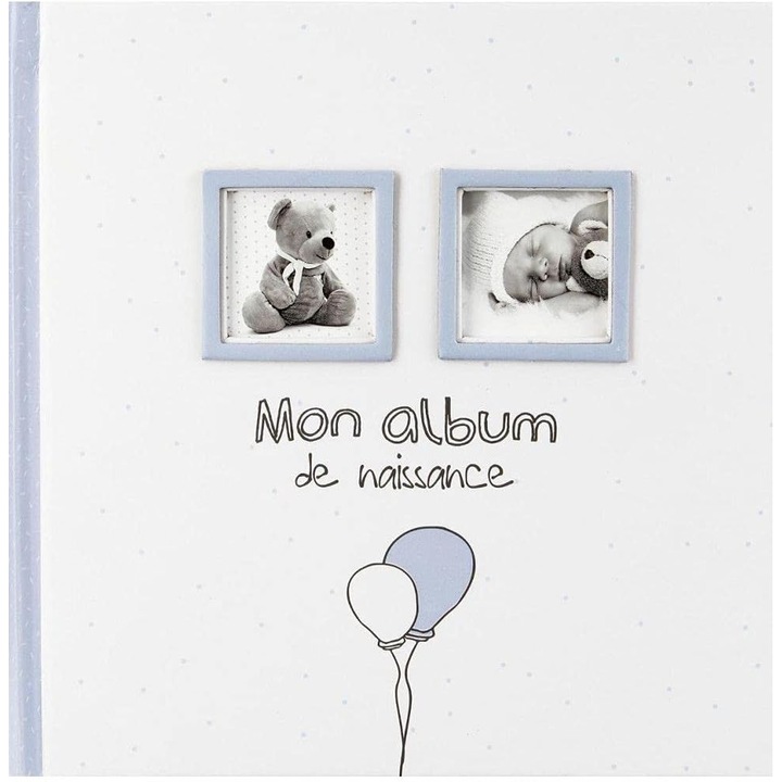 Atmosphera 'Mon album de naissance' baba fotóalbum, 120 fénykép részére, kék