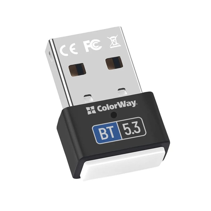 Colorway Bluetooth 5.3 USB adapter, 20m hatótáv, Plug and Play, szürke - CW-AD-BT53