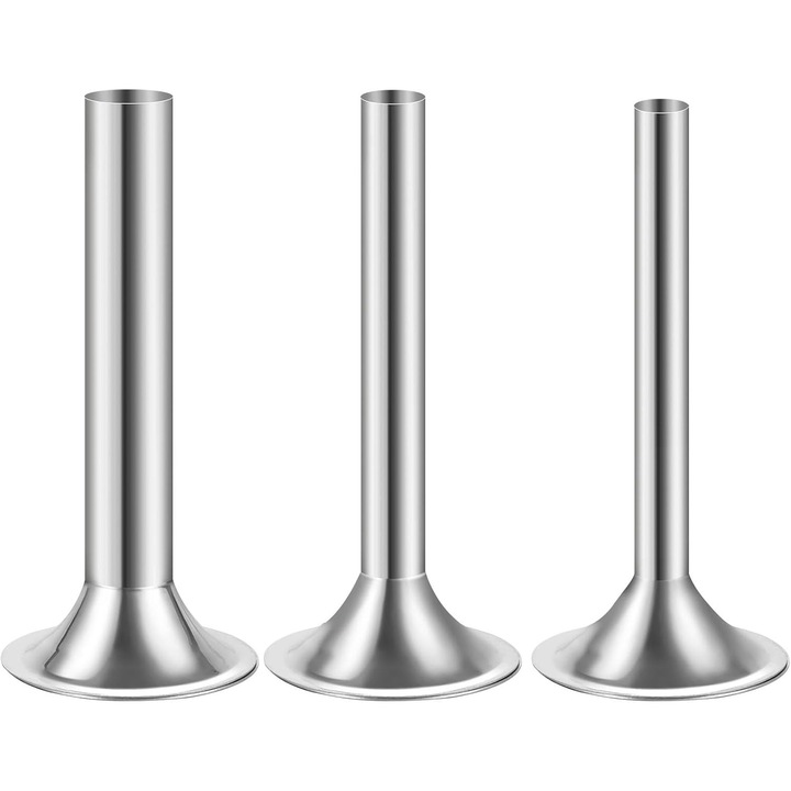 Set 3 tuburi umplut carnati inox, 15mm 18mm 25mm, pentru masina tocata #12