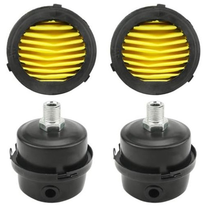 Set filtru admisie compresor aer metal 1/4 inch 12.5mm silentios 2 buc