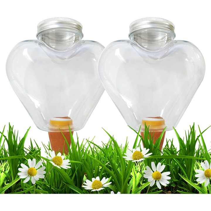 Set 2 abrevioare automate plante interior, 500ml, transparent, 10x15cm