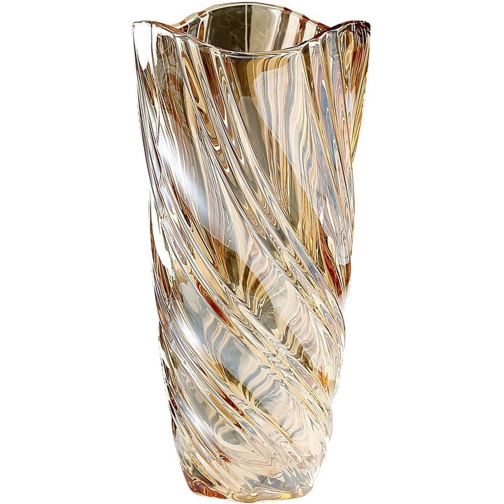 Vaza din cristal, 24x13.5cm, multicolor, grosime mare, stabila