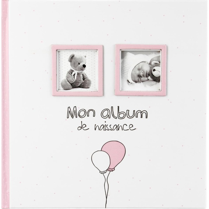 Atmosphera for Kids "Mon album de naissance" – Babaváró emlékalbum és fotóalbum, rózsaszín