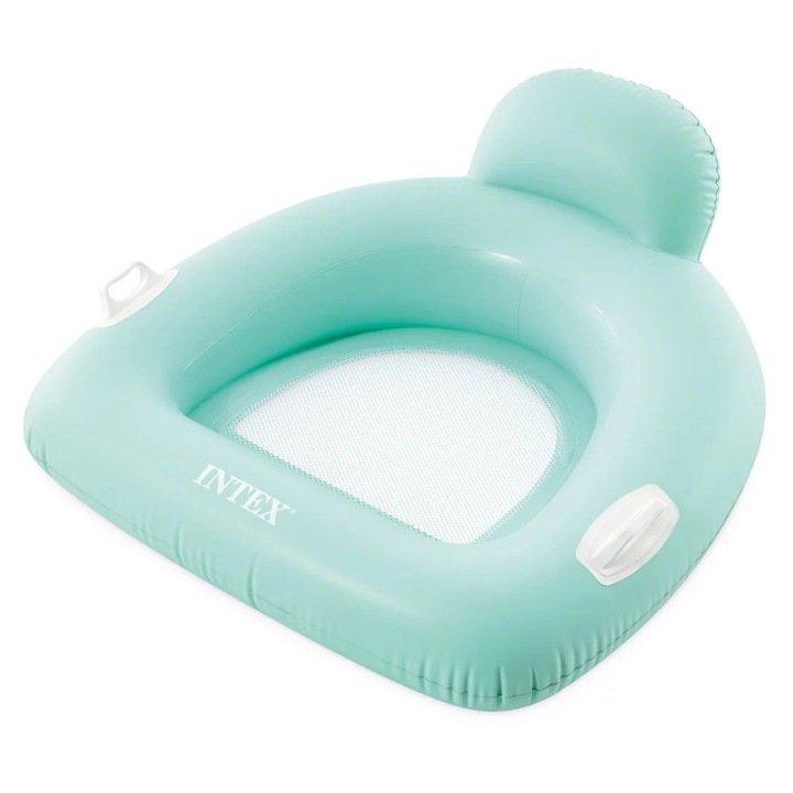 Fotoliu Intex gonflabil cu baza de plasa, tetiera si manere, turcoaz, IX56801EUTURCOAZ