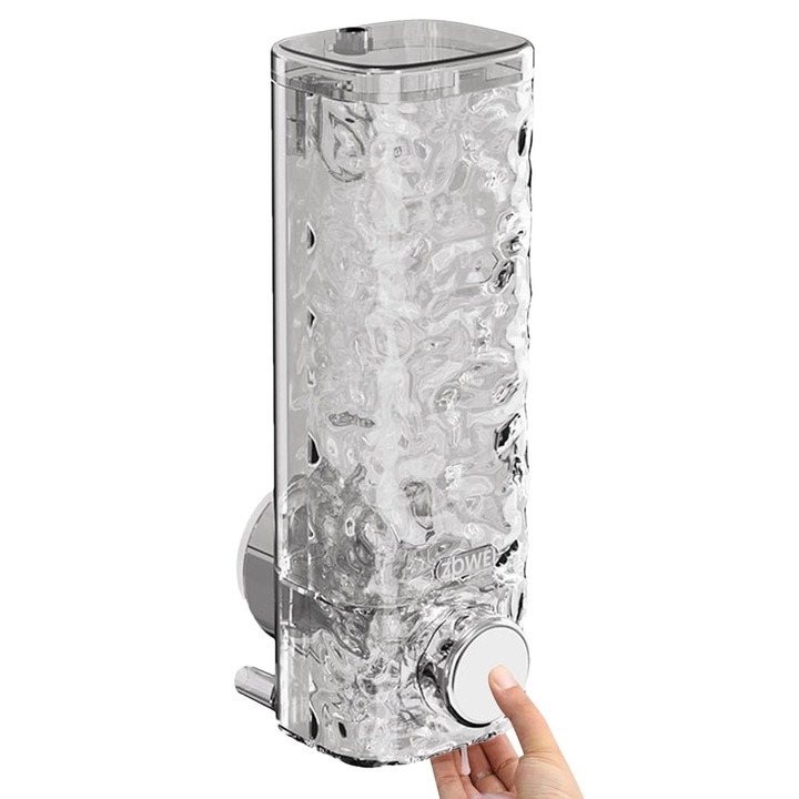 Dispenser sapun 450ml ventuza fara gaurire transparent compact