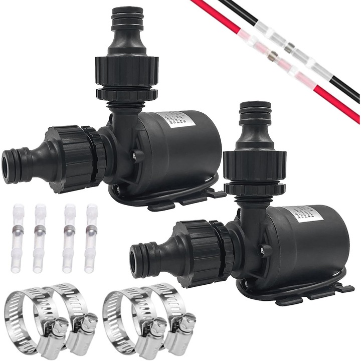 Pompe apa submersibile 12V set 2 buc fara perii 800l/h 5m