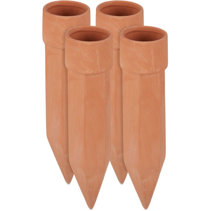Set 12 conuri irigare ceramica, 19x4,5cm, teracota, pentru sticle 1,5L