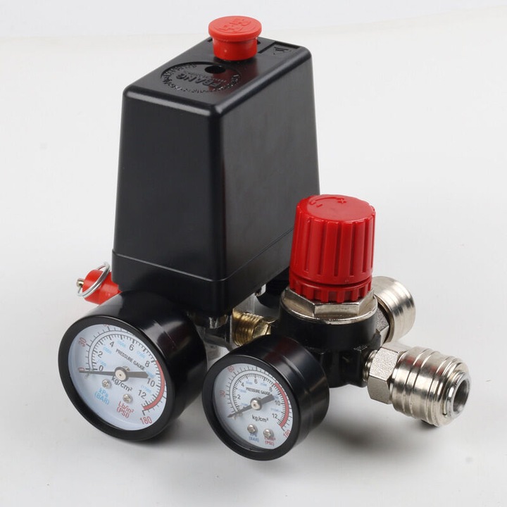 Pressostat compresor aer reglabil 220V plastic compact 10x5x4cm