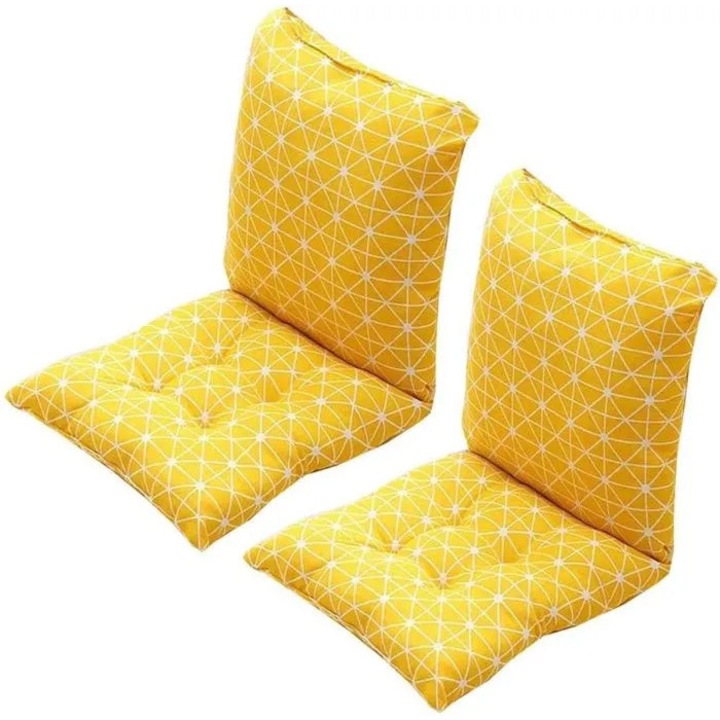 Set 2 perne scaun cu spatar, bumbac in, 40x40cm, multicolor
