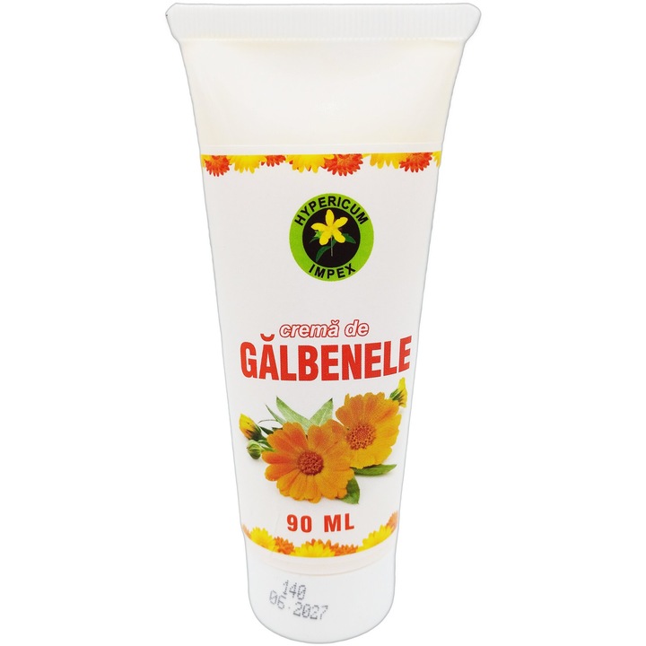Crema cu Galbenele (Calendula officinalis) pentru piele uscata crapata si iritata, 90ml, Laboratoarele Hypericum