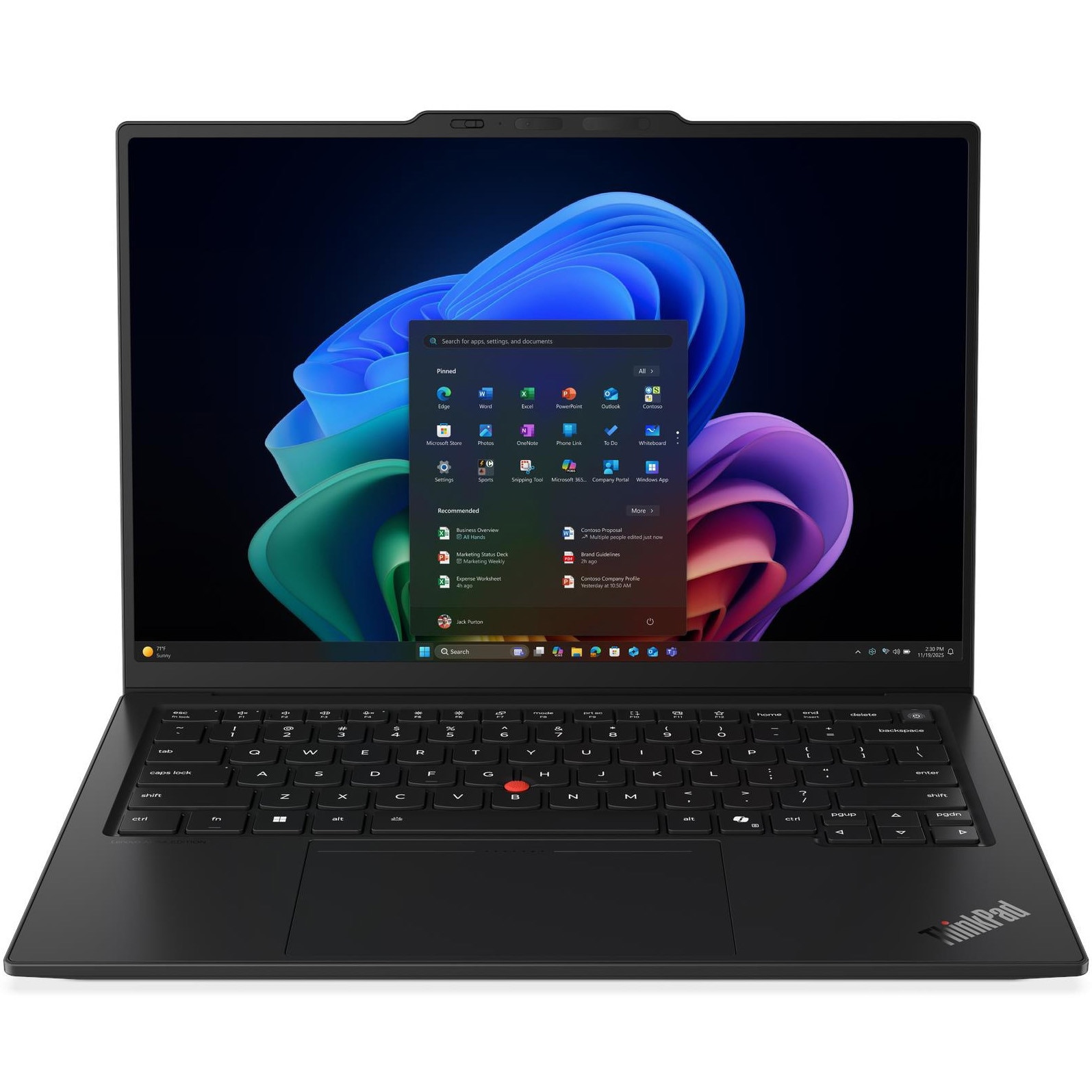 Laptop Lenovo ThinkPad X1 Carbon Gen 14 Aura Edition cu procesor Intel Core™ Ultra 7 355 pana la 4.70 GHz, 14" WUXGA IPS 500nits, Multi-touch, 32GB RAM, 1TB SSD, Intel® Graphics, Windows® 11 Pro