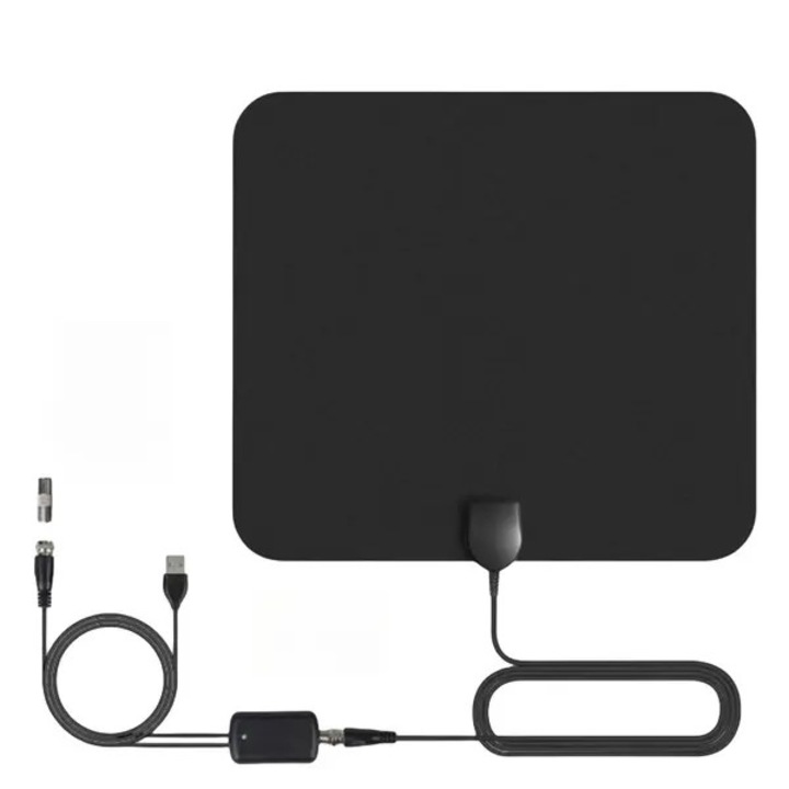 Antena TV digitala HD interior, 4.3m cablu, negru, 250x223x0.6mm