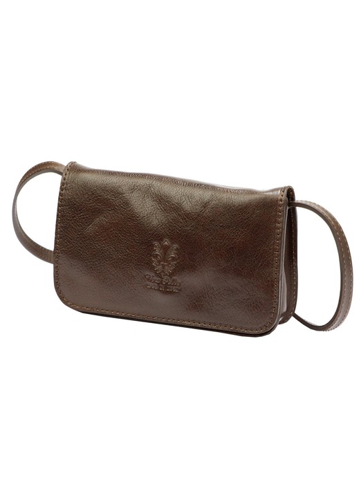 Geanta dama Florence listonoszka piele naturala auriu 20x15cm